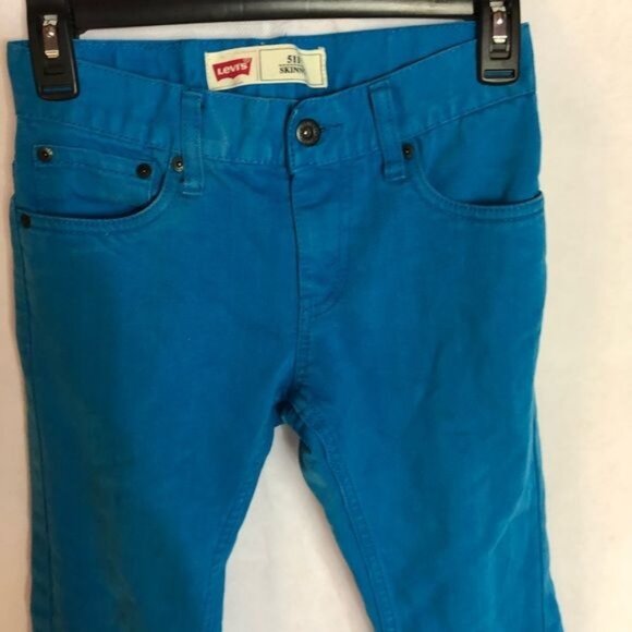 511 kids levi's Strauss blue jeans skinny blue pockets zipper size kids 10 READ - Picture 6 of 8